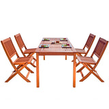 Lucius Reddish Brown Folding Bistro Table and Chair Dining Set