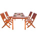 Lucius Reddish Brown Folding Bistro Table and Chair Dining Set