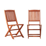 Lucius Reddish Brown Folding Bistro Table and Chair Dining Set