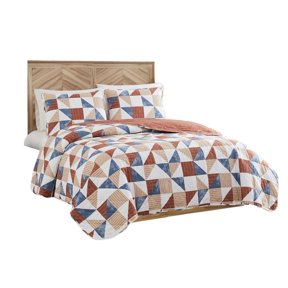Lucky Brand Quilt Set Bedding 3 Piece Set includes 1 Quilt and 2 Shams