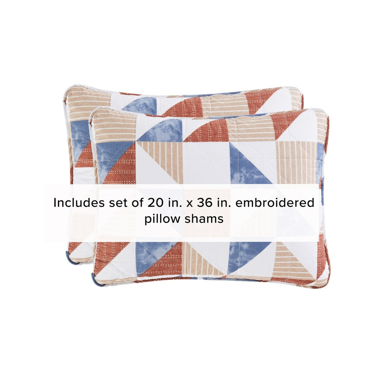 Lucky Brand Quilt Set Bedding 3 Piece Set includes 1 Quilt and 2 Shams