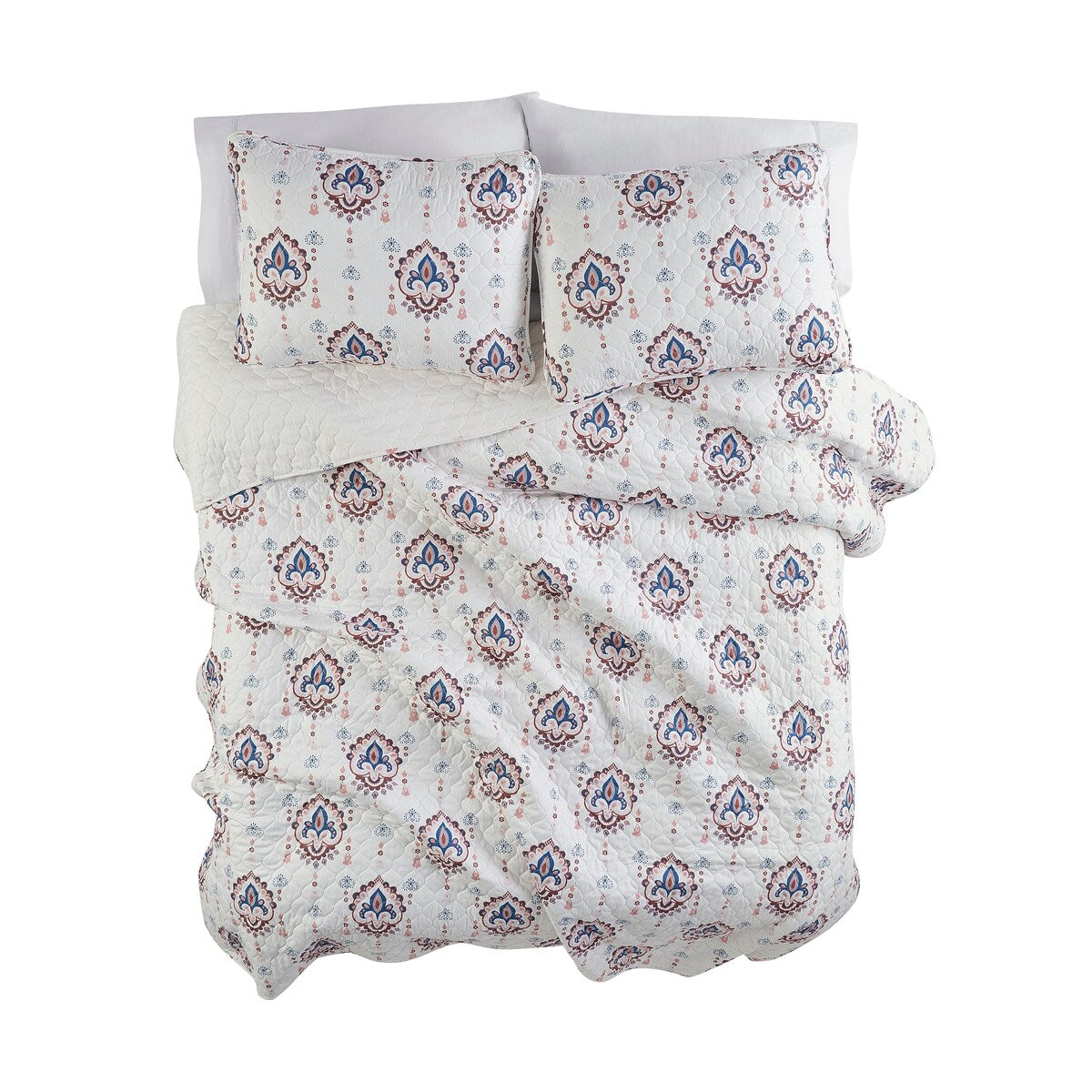 Lucky Brand Quilt Set Bedding 3 Piece Set includes 1 Quilt and 2 Shams
