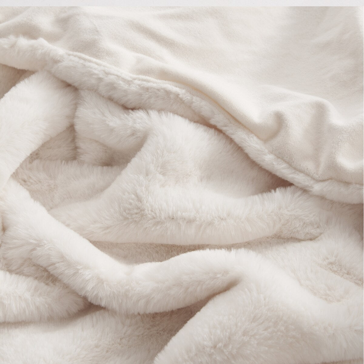 Lucky Brand Solid Synthetic Fur Rabbit 50" x 70" Throw Blanket
