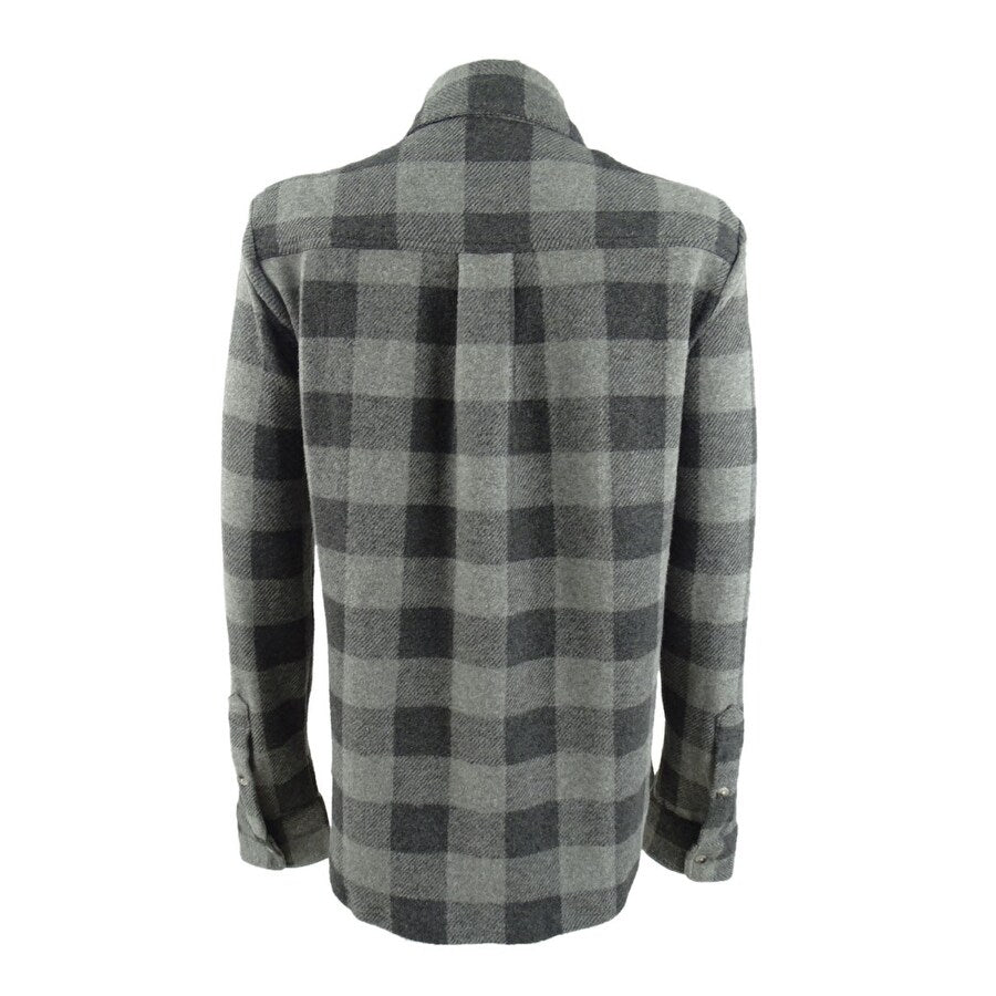 Lucky Brand Women's Cotton Boyfriend Shirt (S, Grey)