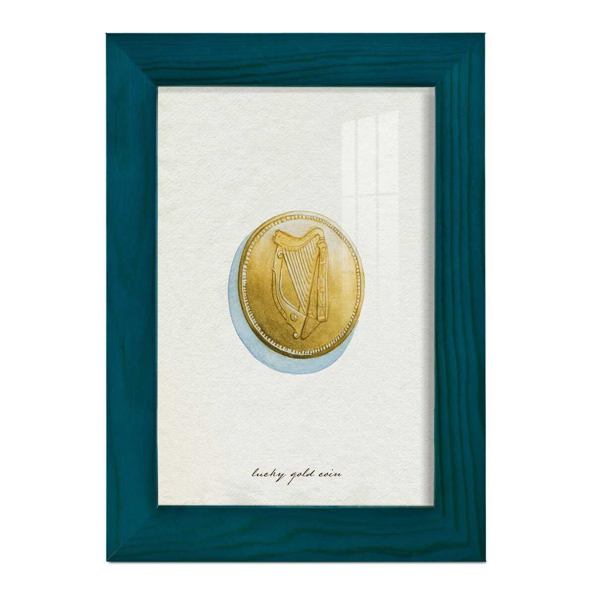Lucky Charm IV -Framed Print w/glass-Cherry Red