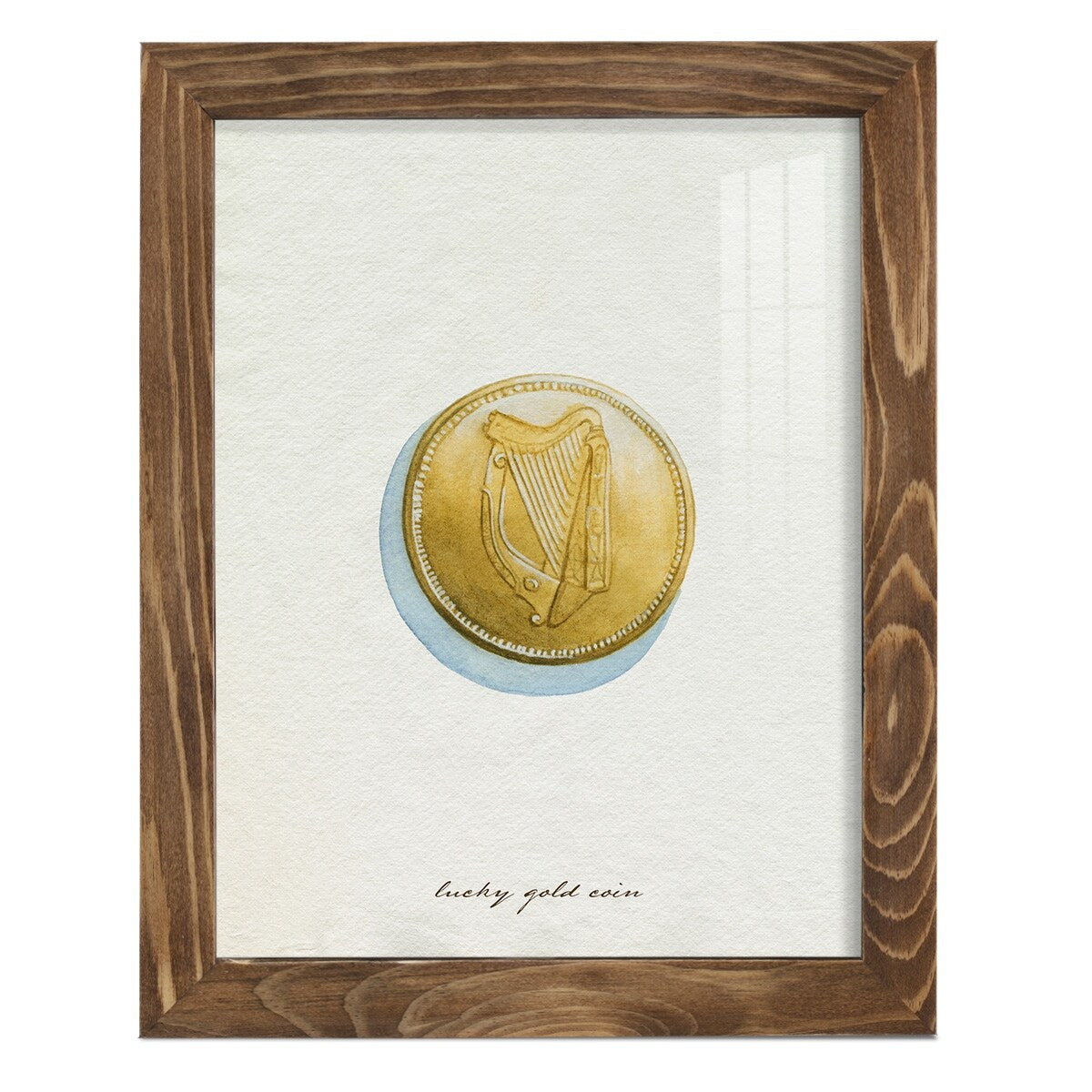 Lucky Charm IV -Framed Print w/glass-Cherry Red