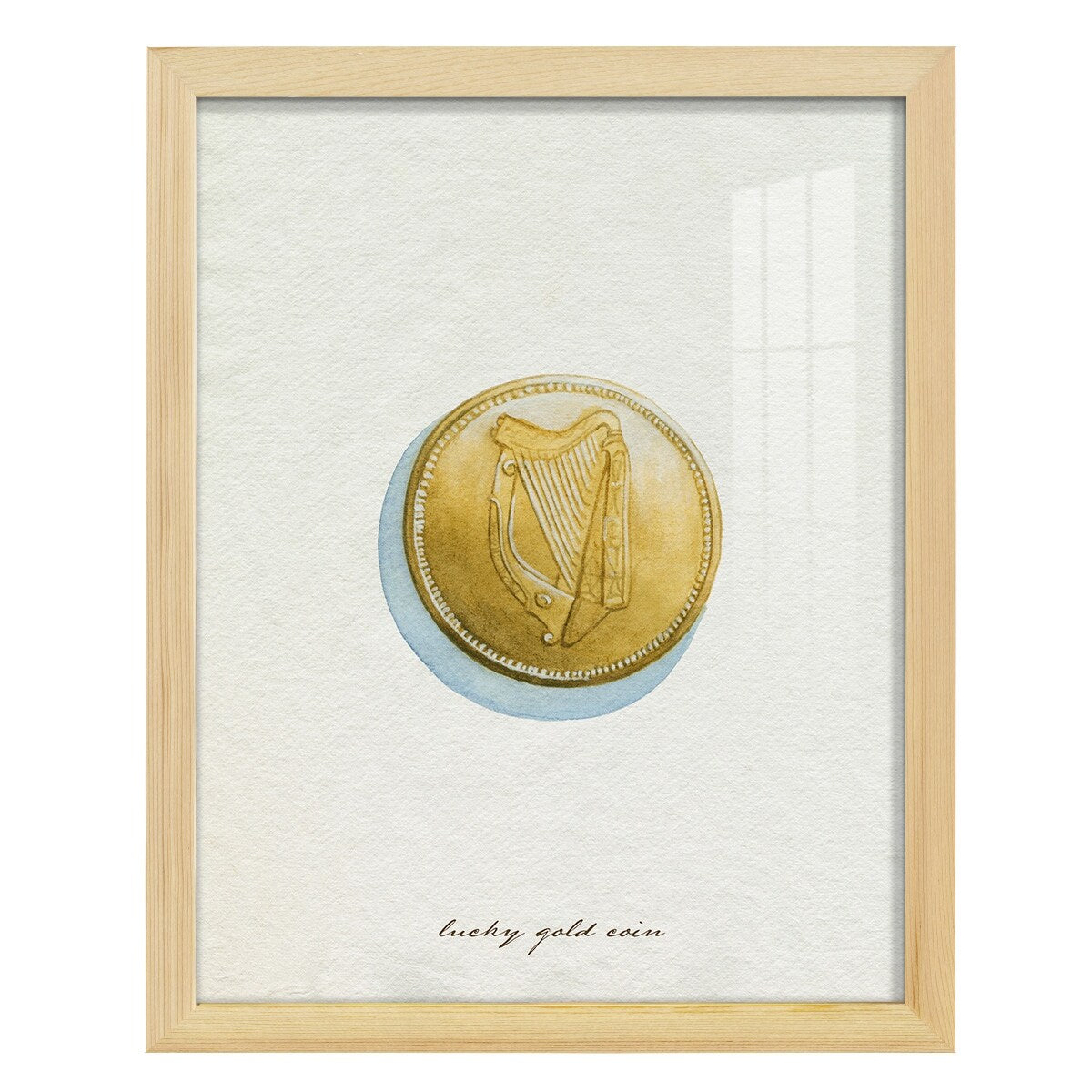Lucky Charm IV -Framed Print w/glass-Cherry Red
