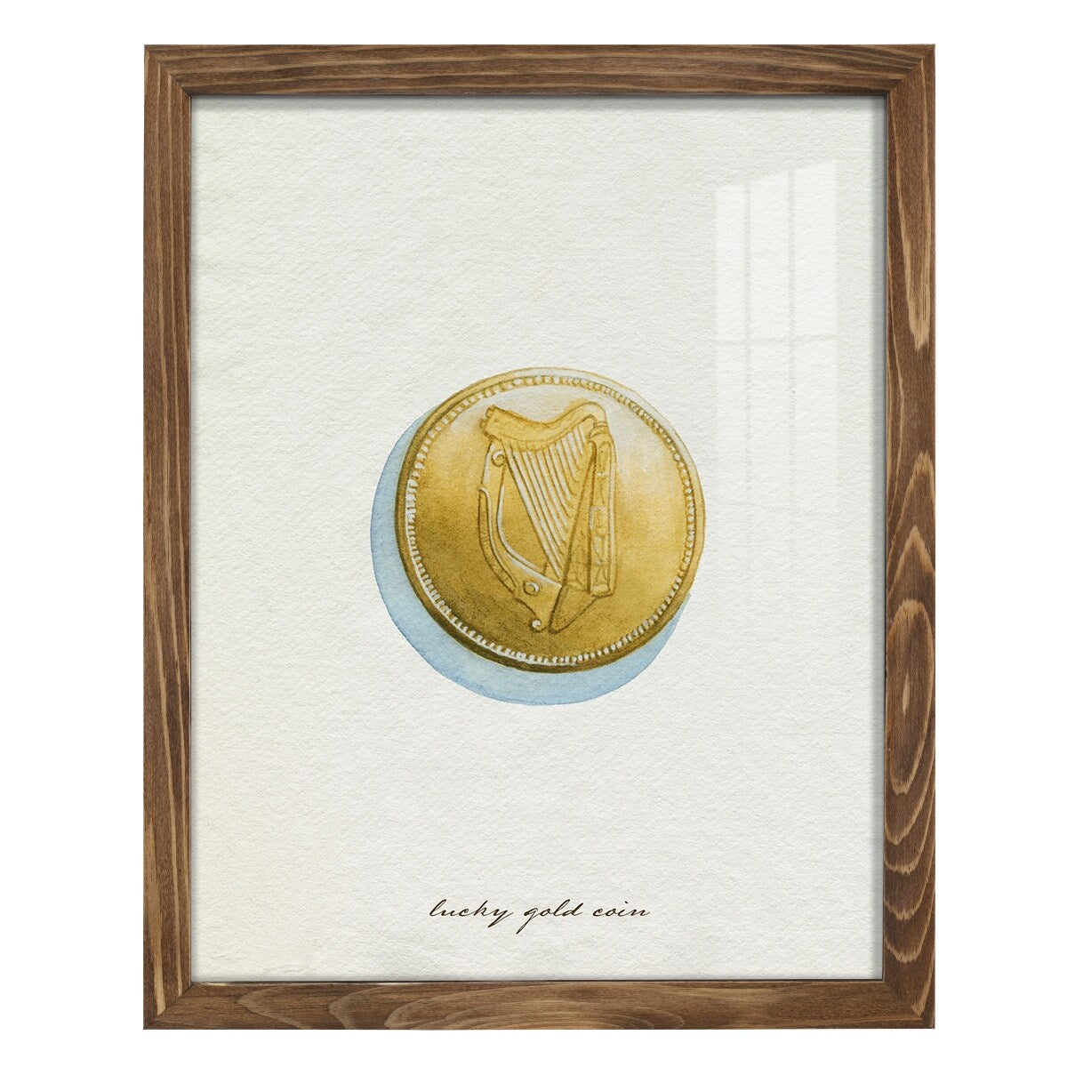 Lucky Charm IV -Framed Print w/glass-Cherry Red
