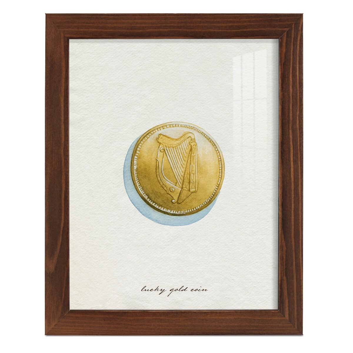 Lucky Charm IV -Framed Print w/glass-Cherry Red