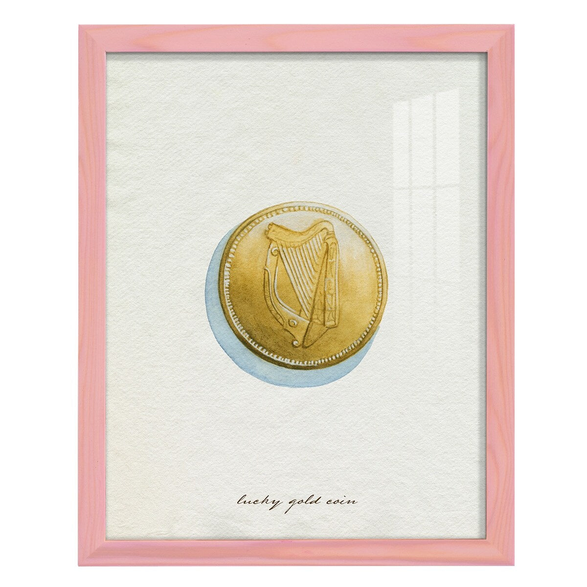 Lucky Charm IV -Framed Print w/glass-Cherry Red