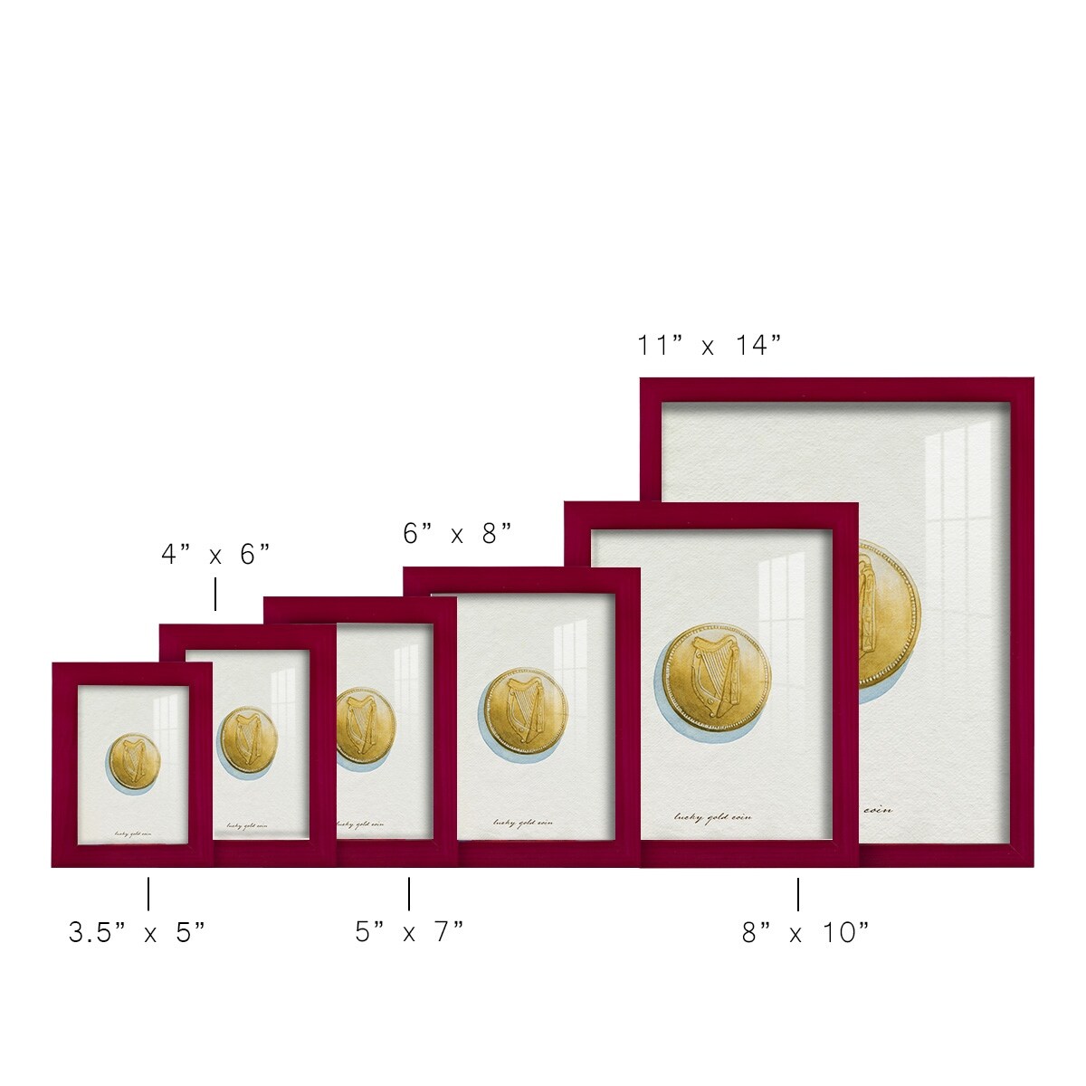 Lucky Charm IV -Framed Print w/glass-Cherry Red