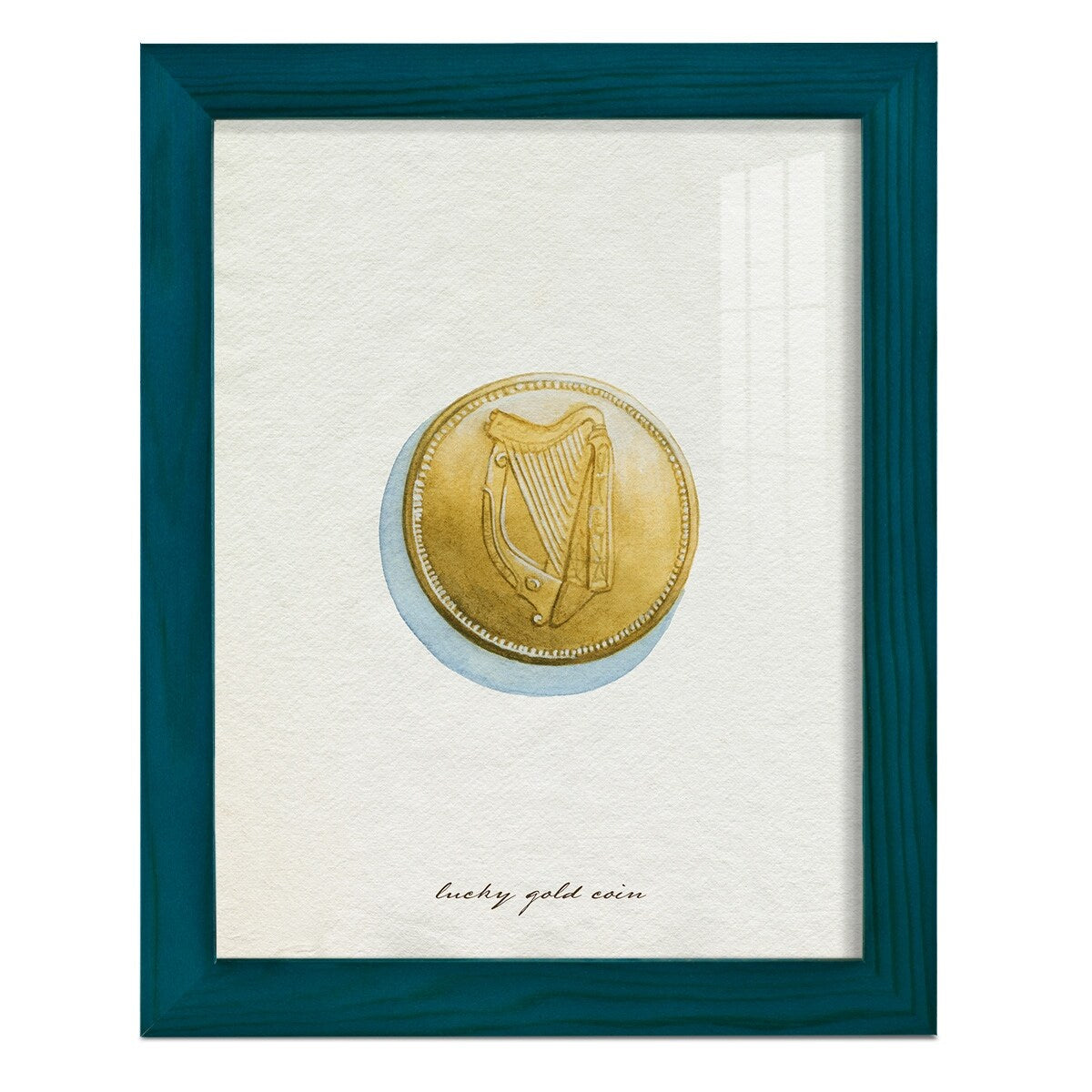 Lucky Charm IV -Framed Print w/glass-Cherry Red