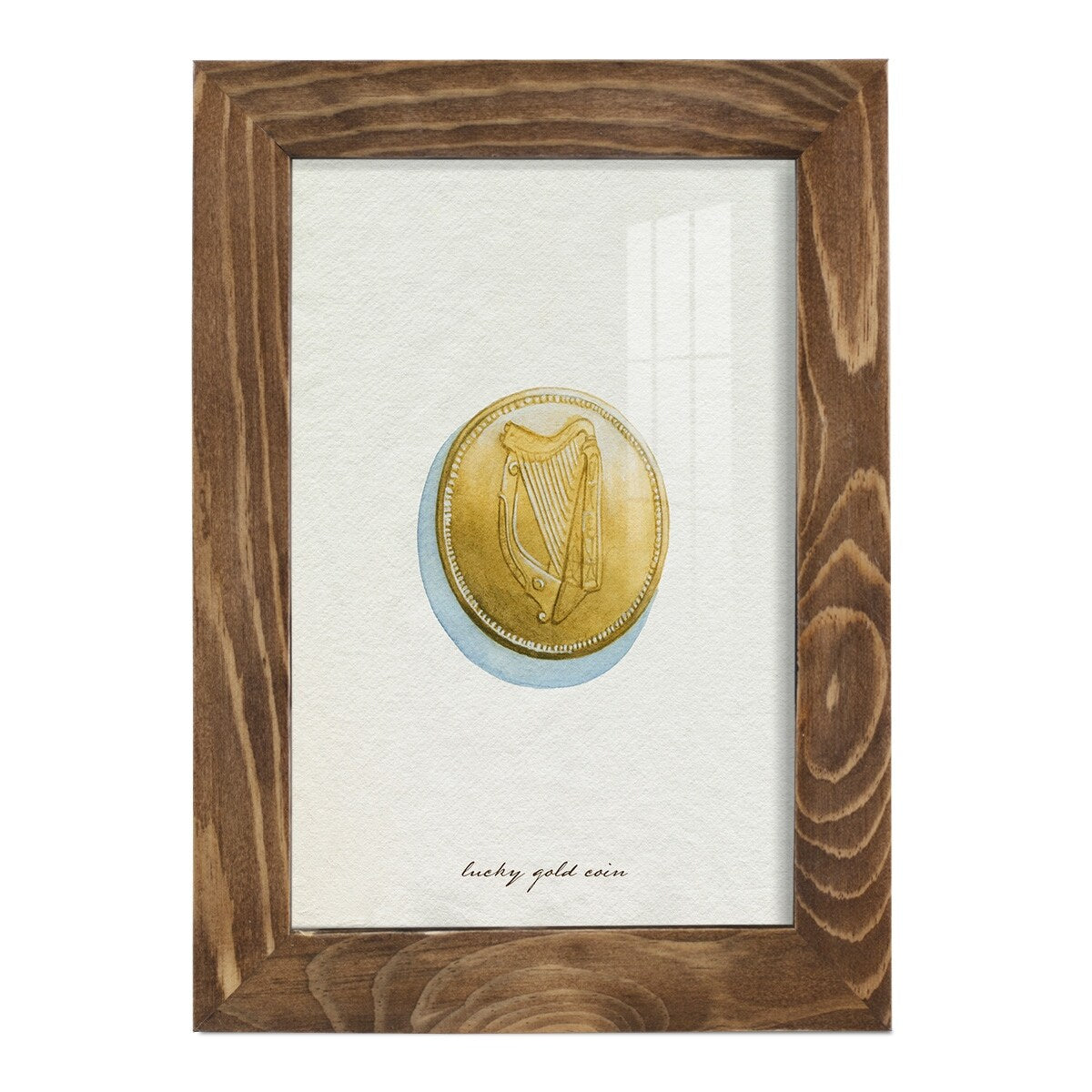 Lucky Charm IV -Framed Print w/glass-Cherry Red