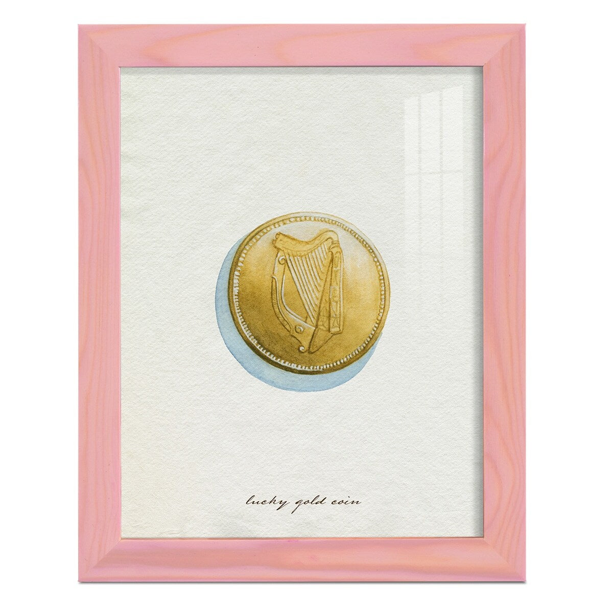 Lucky Charm IV -Framed Print w/glass-Cherry Red