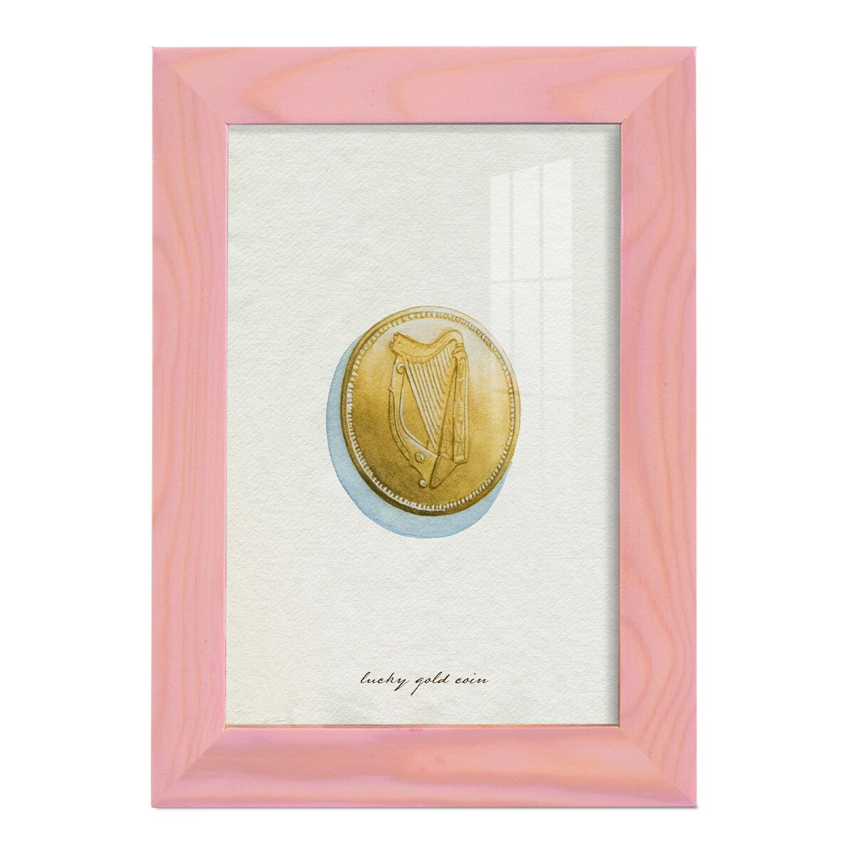 Lucky Charm IV -Framed Print w/glass-Cherry Red