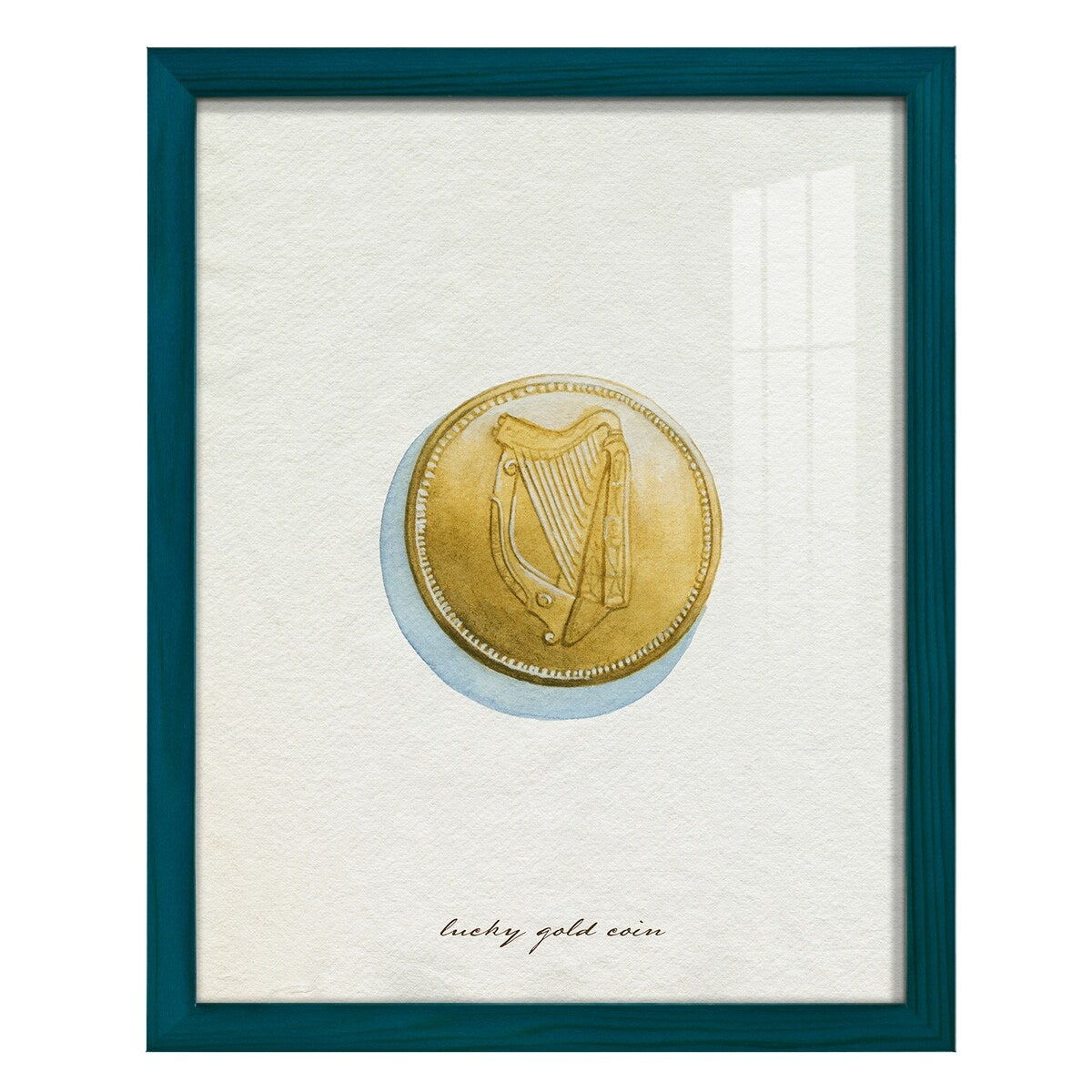 Lucky Charm IV -Framed Print w/glass-Cherry Red