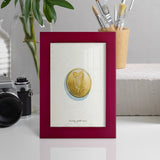 Lucky Charm IV -Framed Print w/glass-Cherry Red