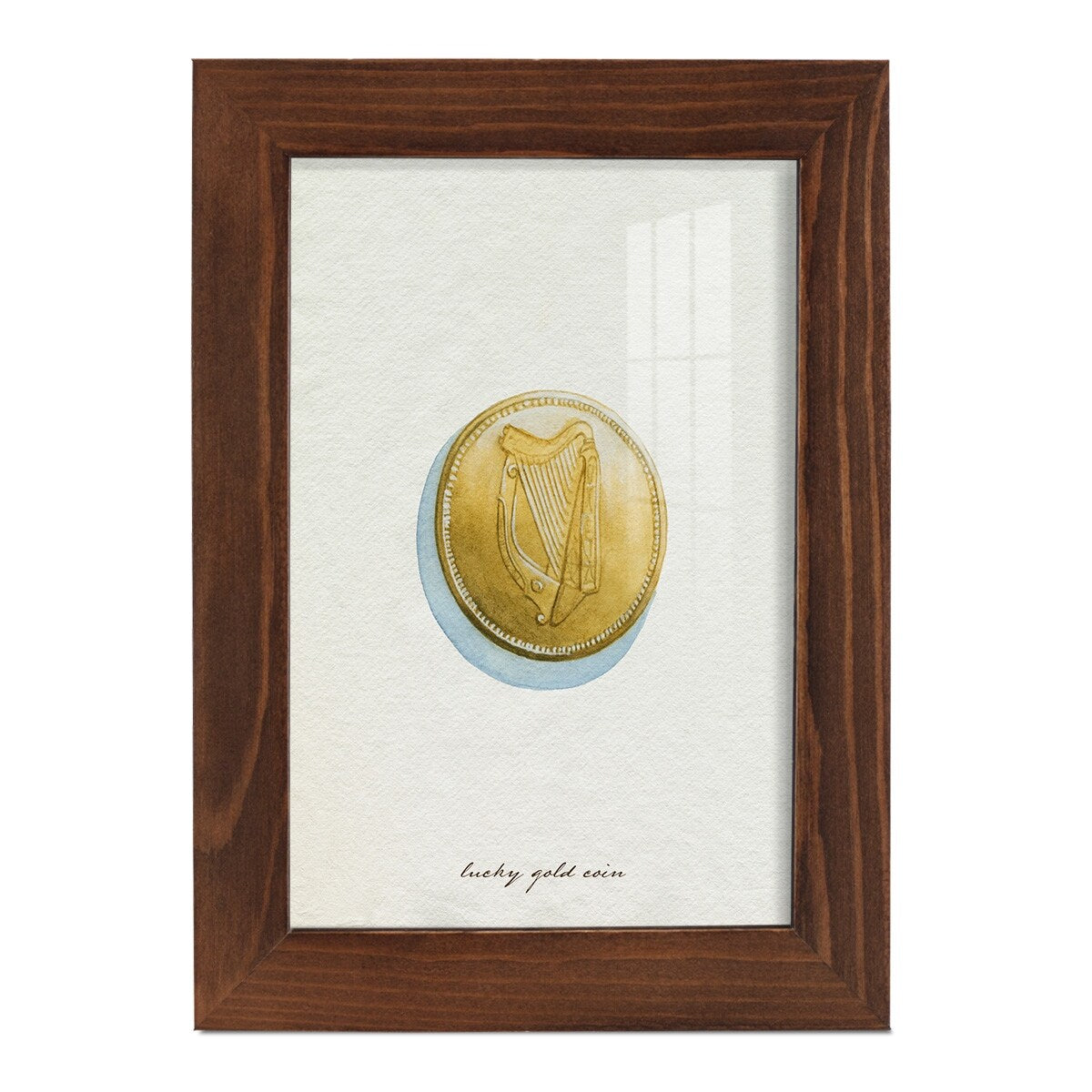 Lucky Charm IV -Framed Print w/glass-Cherry Red