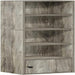 Luder Shelf Bookcase with 1 Door Storage Cabinet, French Oak - 9.3"D x 12"W x 52.1"H