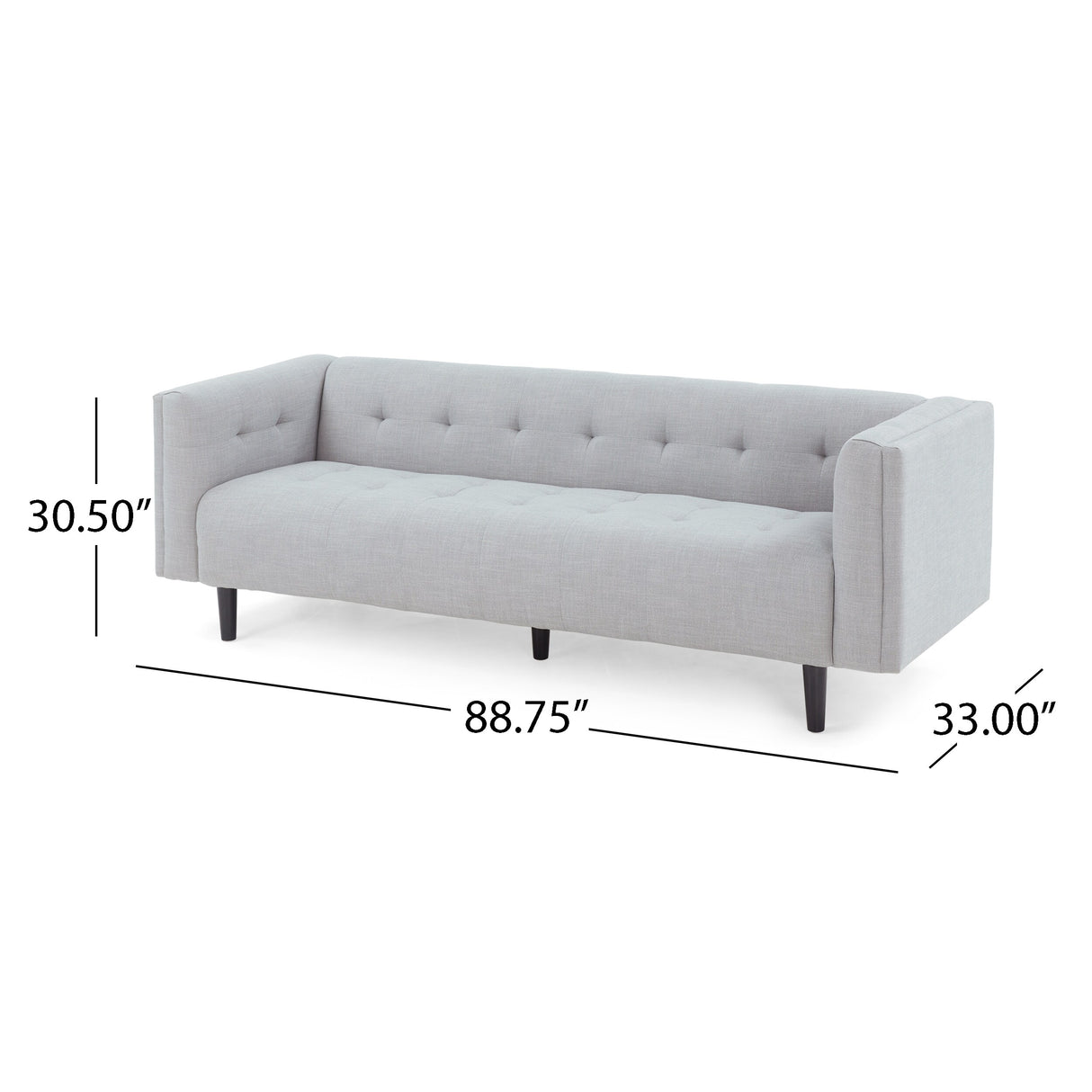 Ludwig Upholstered Tufted 3-Seater Sofa by Christopher Knight Home