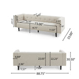 Ludwig Upholstered Tufted 3-Seater Sofa by Christopher Knight Home