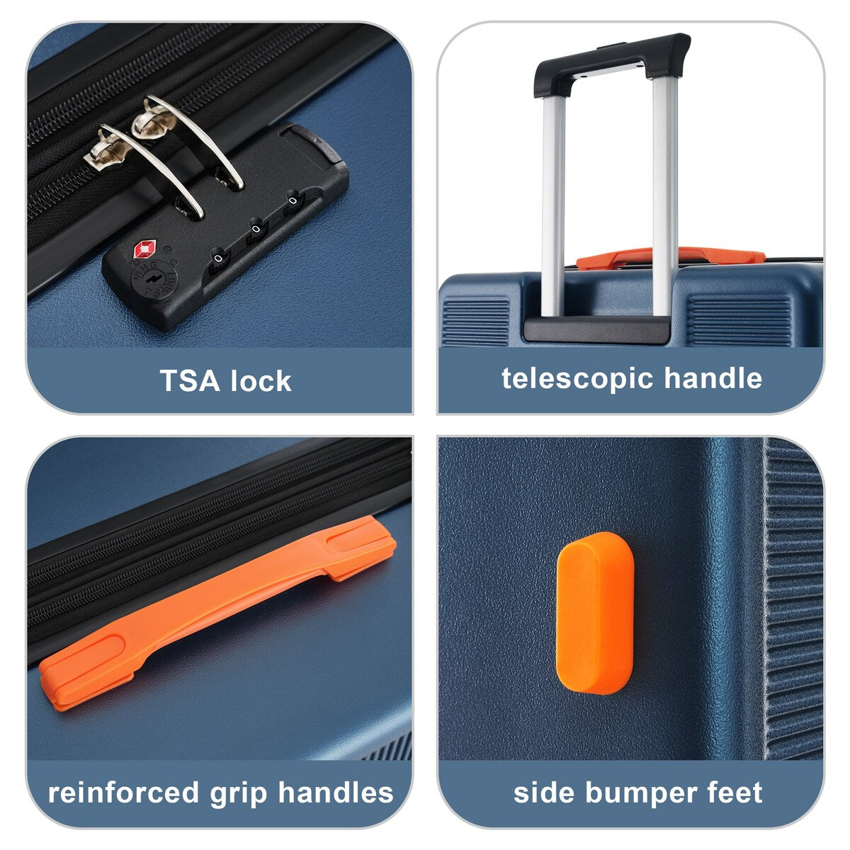 Luggage sets of 3 Pce 20" 24" 28" Carry on Hardside Luggage Expandable Checked Luggage Suitcase Set wTSA Lock Spinner Wheels