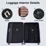 Luggage sets of 3 Pce 20" 24" 28" Carry on Hardside Luggage Expandable Checked Luggage Suitcase Set wTSA Lock Spinner Wheels