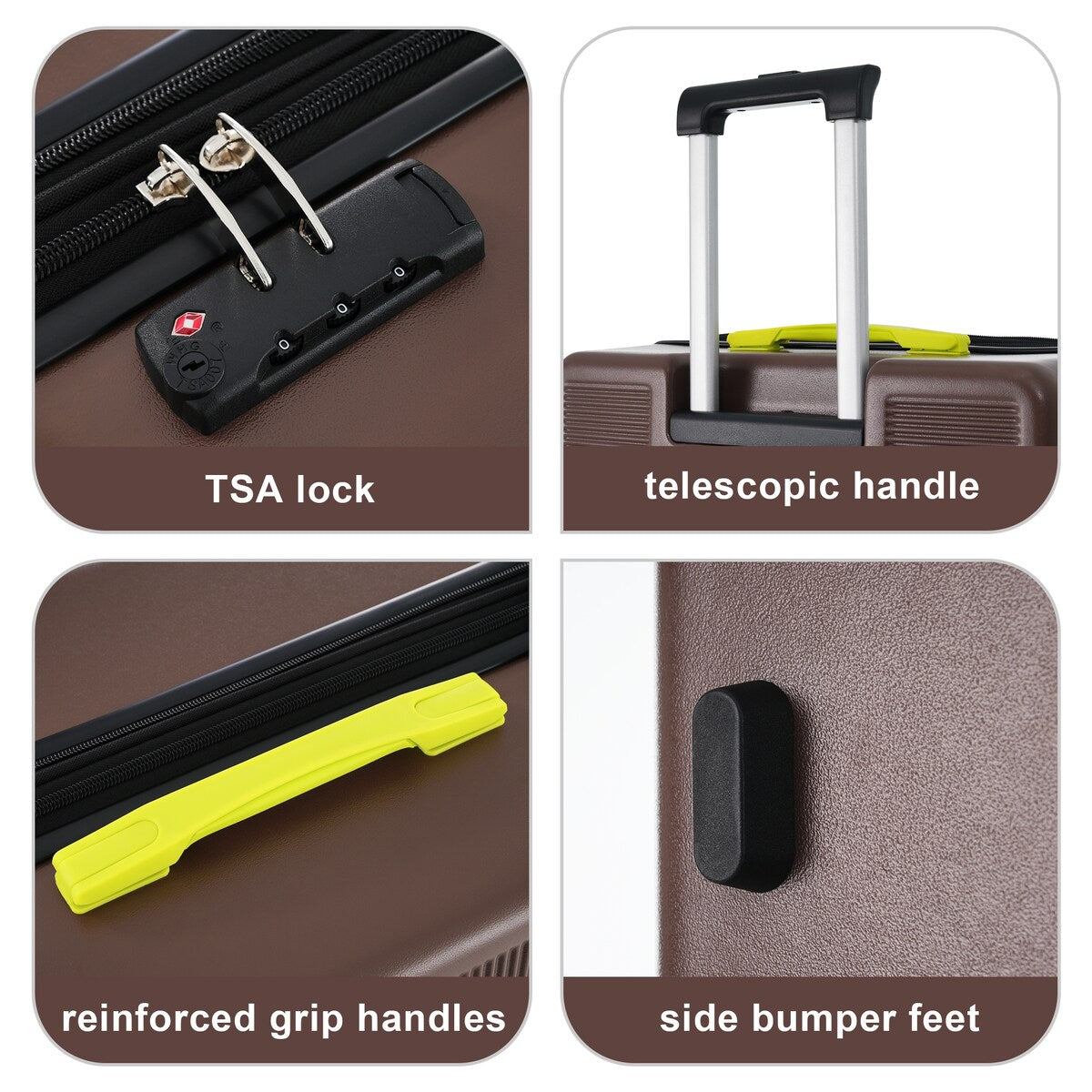 Luggage sets of 3 Pce 20" 24" 28" Carry on Hardside Luggage Expandable Checked Luggage Suitcase Set wTSA Lock Spinner Wheels