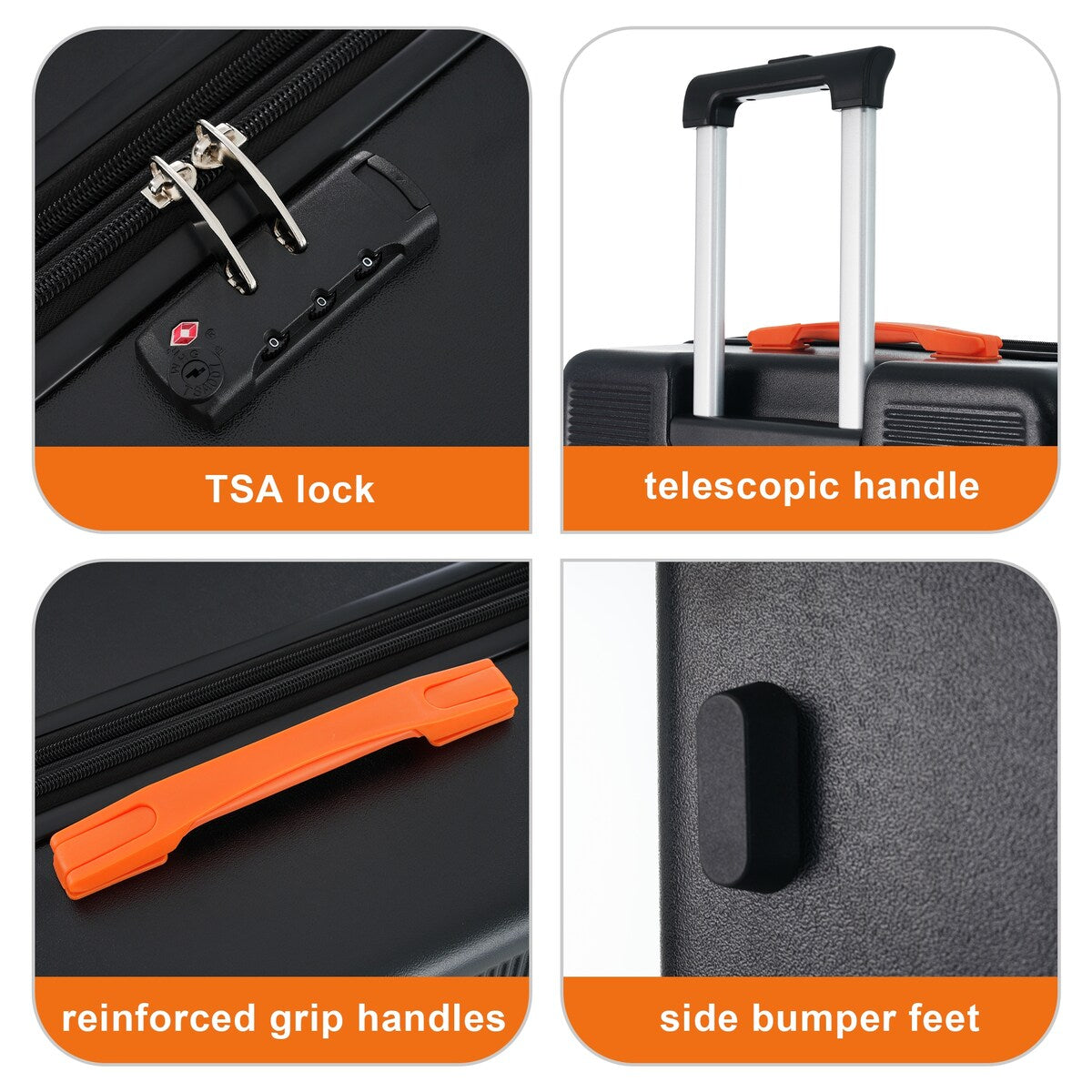 Luggage sets of 3 Pce 20" 24" 28" Carry on Hardside Luggage Expandable Checked Luggage Suitcase Set wTSA Lock Spinner Wheels