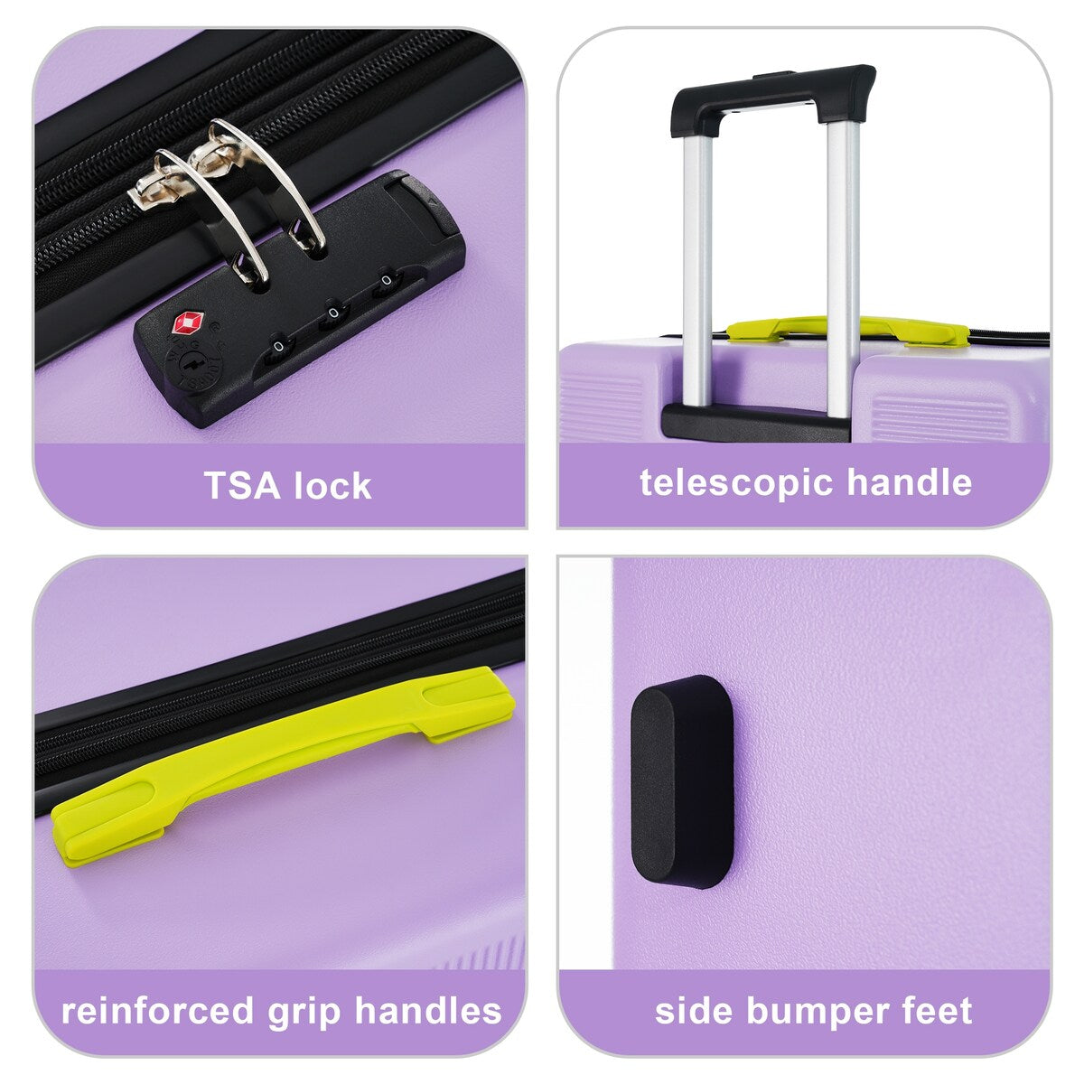 Luggage sets of 3 Pce 20" 24" 28" Carry on Hardside Luggage Expandable Checked Luggage Suitcase Set wTSA Lock Spinner Wheels
