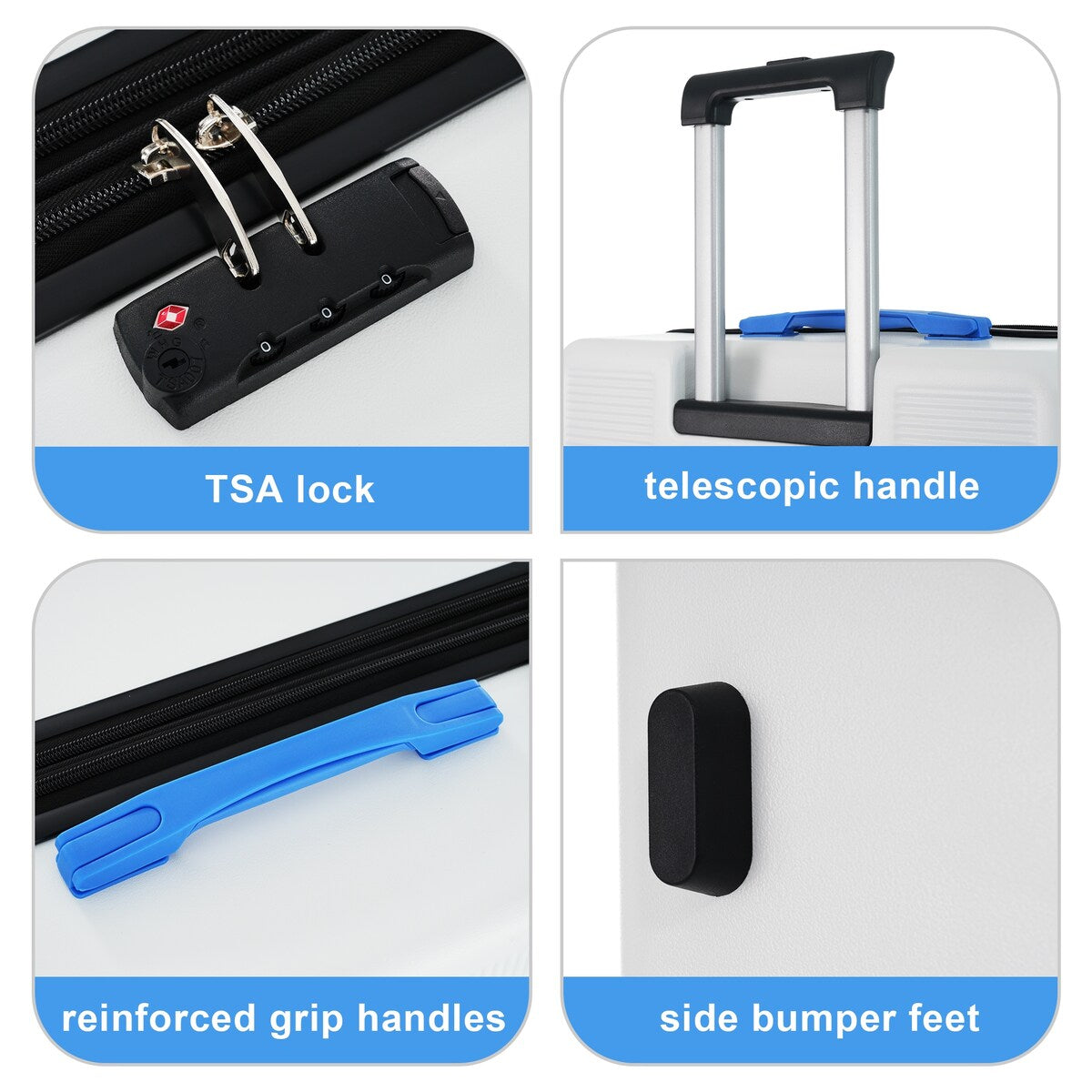 Luggage sets of 3 Pce 20" 24" 28" Carry on Hardside Luggage Expandable Checked Luggage Suitcase Set wTSA Lock Spinner Wheels