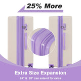 Luggage sets of 3 Pce 20" 24" 28" Carry on Hardside Luggage Expandable Checked Luggage Suitcase Set wTSA Lock Spinner Wheels