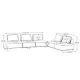 Luisa Contemporary Sectional Sofa with Removable Cushions