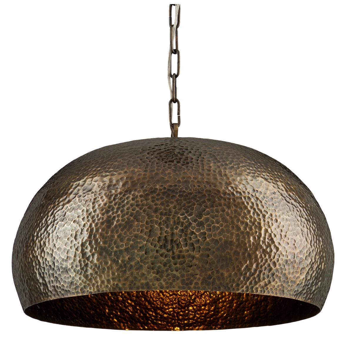 Lumanity Echo Statement Brass Dome Pendant - 20.5" Dia x 12.25" H