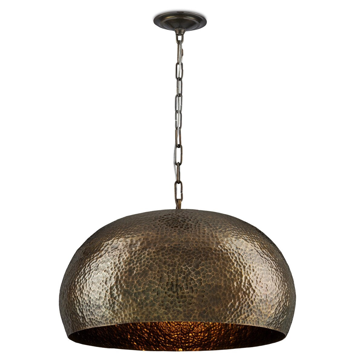 Lumanity Echo Statement Brass Dome Pendant - 20.5" Dia x 12.25" H