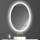 LuminaMirror 20x28" Oval Frameless LED Anti-Fog Dimmable Bathroom Vanity Mirror - Clear
