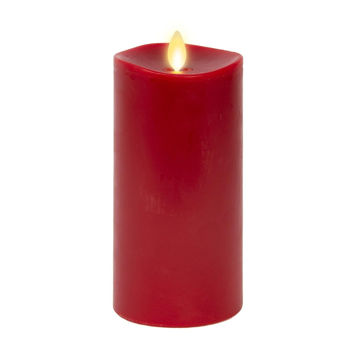 LUMINARA - Burgundy Flameless Candle Pillar - Melted Top Unscented - 3.0" x 4.5" or 6.5"