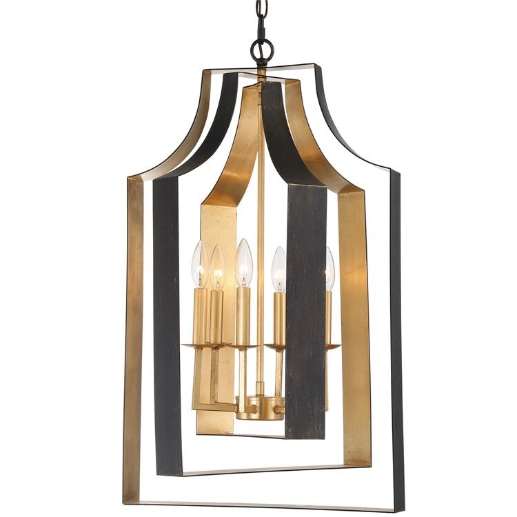 Luna 6 Light English Bronze & Antique Gold Lantern - 15.67'' W x 28.54'' H