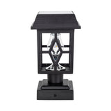 Luna II Black Landscape Solar Deck Post Cap Light w/ Pier Mount 2PK