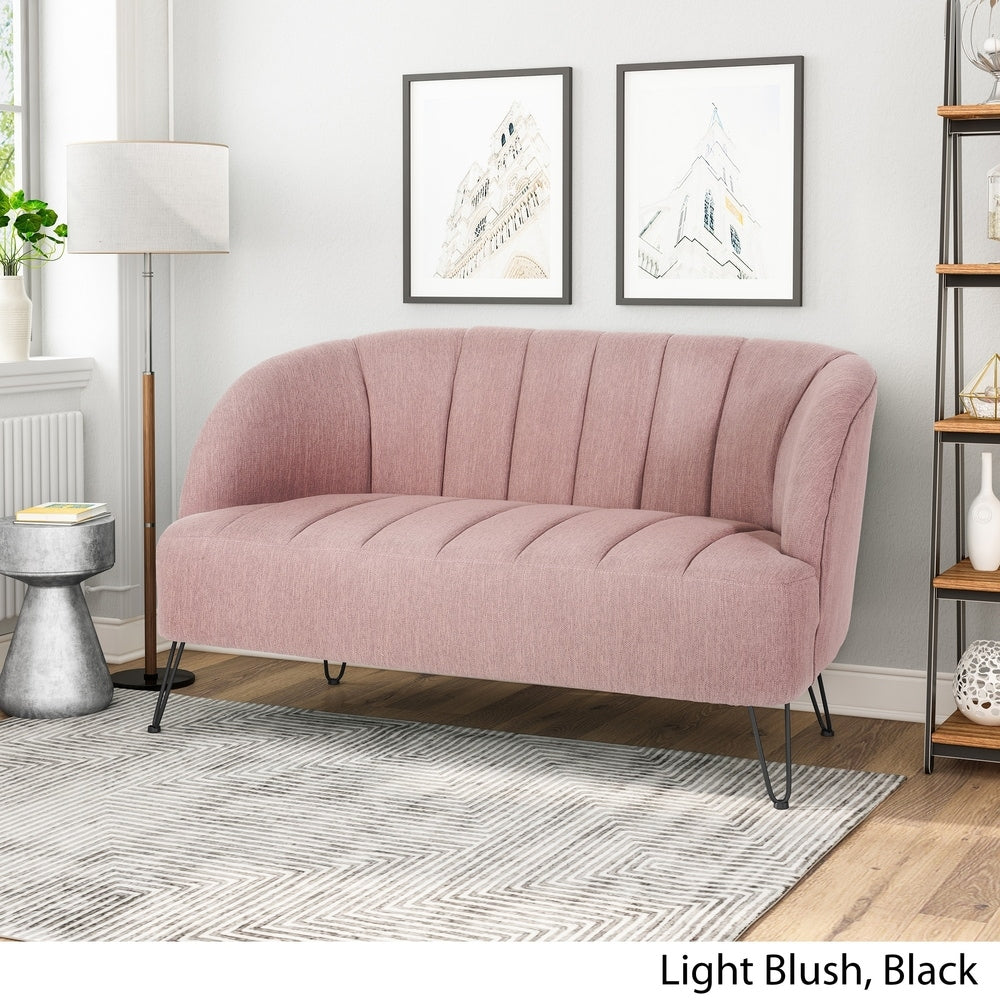 Lupine Modern Fabric Loveseat with Hairpin Legs by Christopher Knight Home