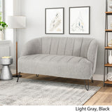 Lupine Modern Fabric Loveseat with Hairpin Legs by Christopher Knight Home