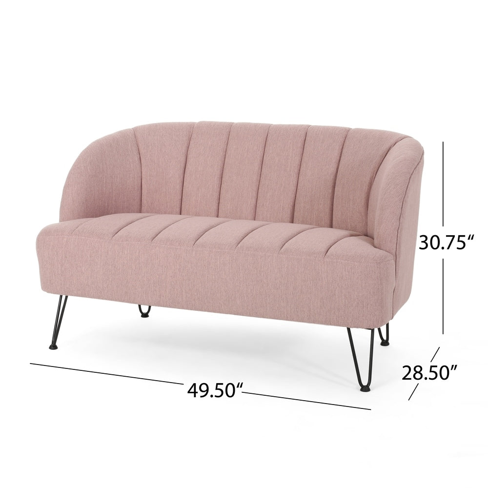 Lupine Modern Fabric Loveseat with Hairpin Legs by Christopher Knight Home