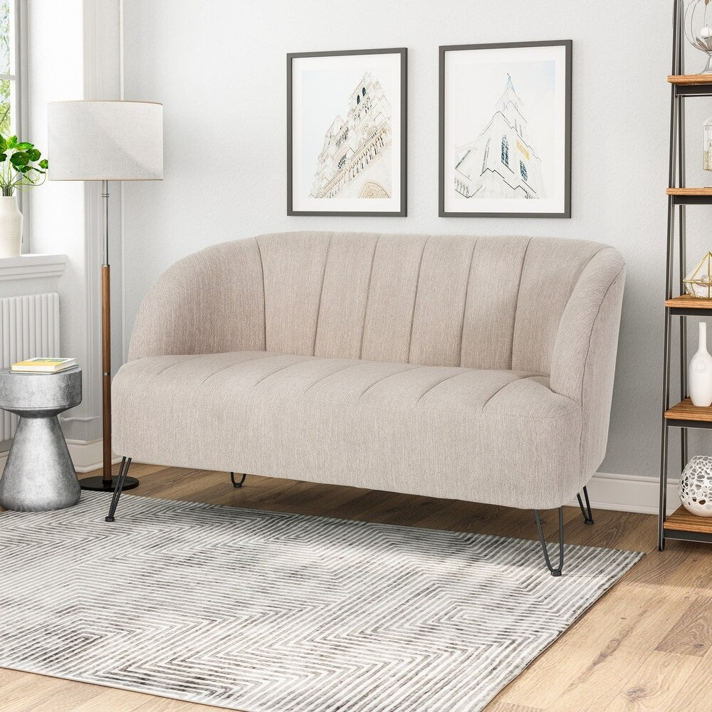 Lupine Modern Fabric Loveseat with Hairpin Legs by Christopher Knight Home