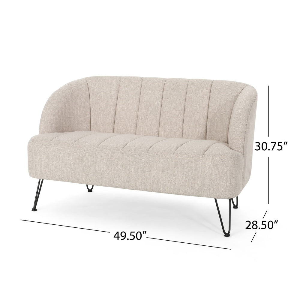 Lupine Modern Fabric Loveseat with Hairpin Legs by Christopher Knight Home