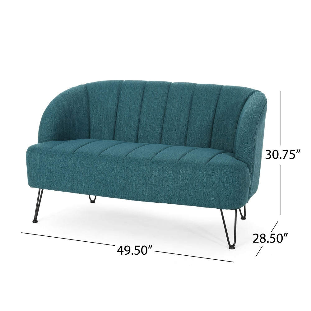 Lupine Modern Fabric Loveseat with Hairpin Legs by Christopher Knight Home