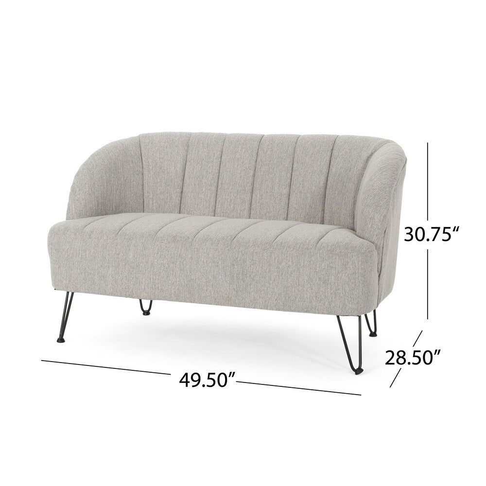 Lupine Modern Fabric Loveseat with Hairpin Legs by Christopher Knight Home