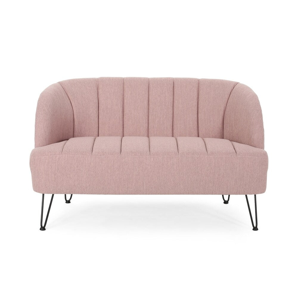 Lupine Modern Fabric Loveseat with Hairpin Legs by Christopher Knight Home