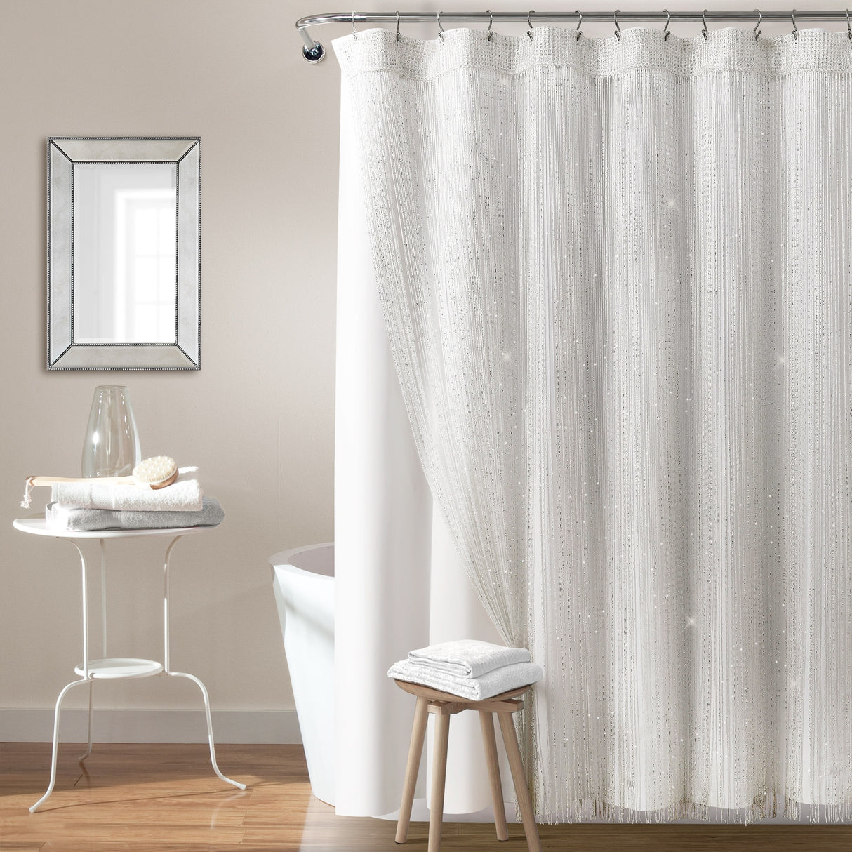 Lush Décor Night Sky String Thread With Peva Lining Shower Curtain