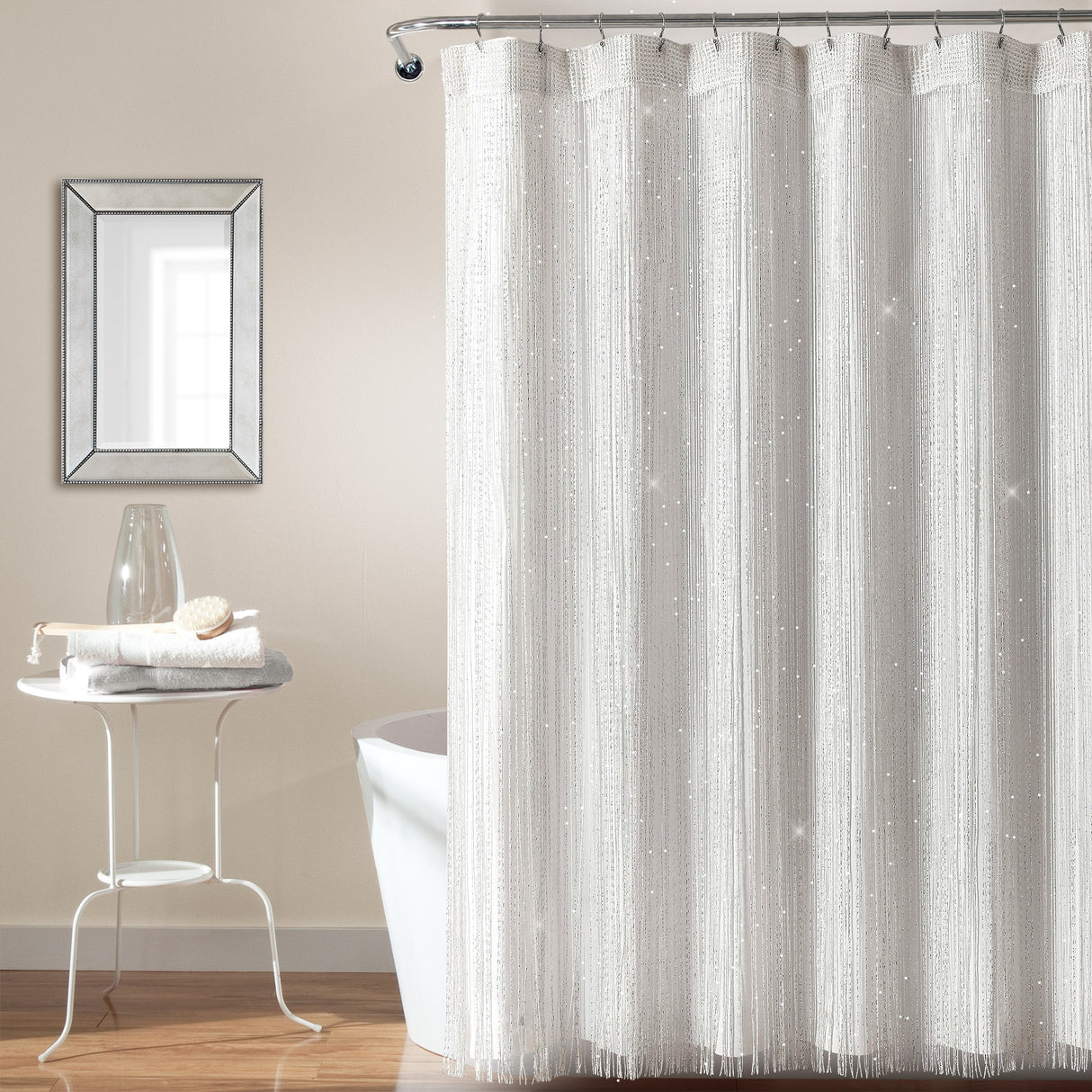 Lush Décor Night Sky String Thread With Peva Lining Shower Curtain