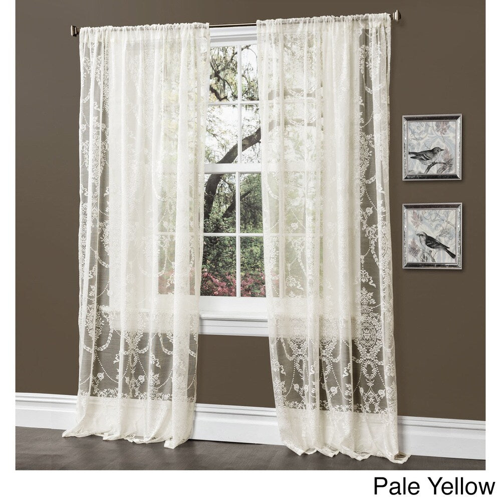 Lush Decor Anya 84-inch Sheer Curtain Panel Pair - 52"W x 84"L